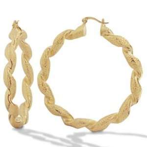  LIOR   Big Hoop twist Earrings   5.9cm   18kt Gold Overlay 