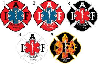 Two   4 IAFF EMS Sticker Decals Five Different Designs  