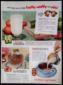 1953 Bordens Instant Coffee Ice Cream Magazine Ad  
