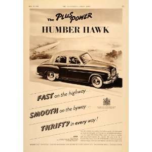  1956 Ad Humbler Hawk British Car Automobile Rootes UK 