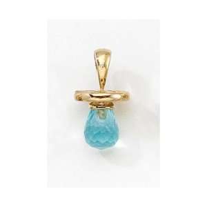   Gold March Birthstone Simulated Aquamarine Hushabye Pendant: Jewelry