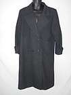Vintage Womens STEPHANIE MATTHEWS Black Wool Trench Coat STUNNING 8P