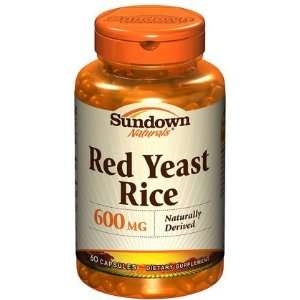  Sundown Naturals Red Yeast Rice 600 mg Caps, 60 ct (Pack 
