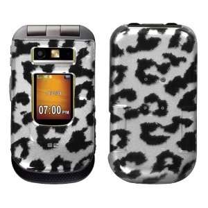 MOTOROLA: i680 (Brute), Black Leopard (2D Silver) Skin Phone Protector 
