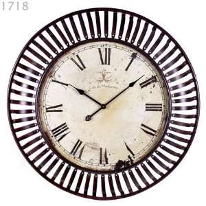  Banded Metal Wall Clock: Home & Kitchen