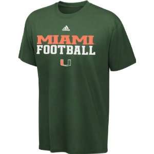 Miami Hurricanes Kids 4 7 adidas 2012 Green Football Practice T Shirt
