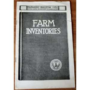  Farm Inventories Farmers Bulletin 1182 USDA Books