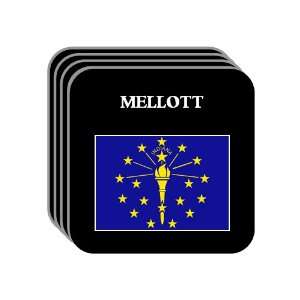 US State Flag   MELLOTT, Indiana (IN) Set of 4 Mini Mousepad Coasters