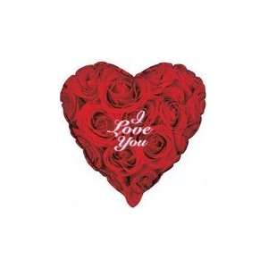  36 ILY Red Roses Heart   Mylar Balloon Foil Health 