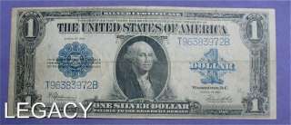 1923 $1.00 BLUE SEAL SILVER CERTIFICATE LG. NOTE (ER+  