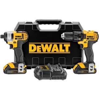 DeWALT DCK280C2 20V MAX Li Ion Drill Impact Driver Kit  