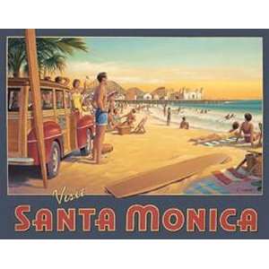  Travel Poster Tin Sign Erickson Santa Monica Nostalgic 