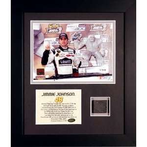  Jimmie Johnson Framed MBNA 400 Dover Intl 6x8 w/Tire 