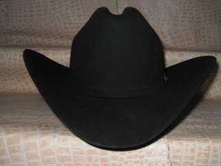 Mens Larry Mahans Black 6x Beaver Fur Felt Cowboy Hat  