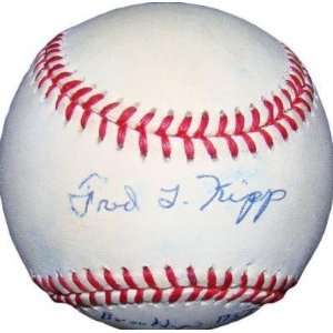  Fred Kipp Autographed Baseball   Inscribed AL JSA G49120 