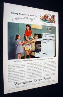 1945 WESTINGHOUSE ELECTRIC RANGE vintage print ad  