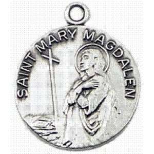 St. Mary Magdalen Sterling Silver Medal with 18 Inch Chain 