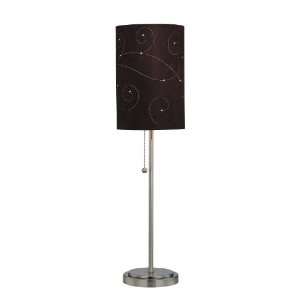 Lite Source LS 21360 Marrom Table Lamp, Polished Steel with Coffee 