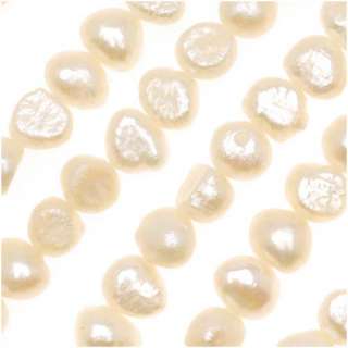 Lustrous White Cultured Small Nugget Pearls 5 8mm (16 Inch Strand 