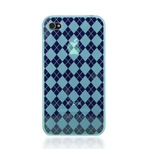 Argyle Case for iPhone 4 with Front and Back Screen Protector   Blue