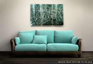   Painted Metal Wall Art Decor Sculpture Teal Rapture In Motion  