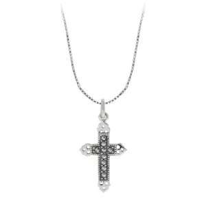   Cross Necklace: Marcasite & Sterling Silver Jewelry by Boma: Jewelry