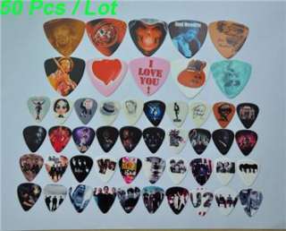 Lots of 50 Pcs Assorted Guitar Picks Large Triangle / Medium / The 