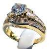 2c Russian Ice CZ Stacked 3 Band Bridal Ring Set s 9  