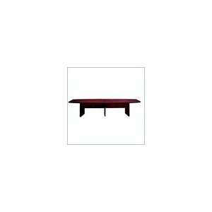   Boat Shape Conference Table with Slab Base in Mahogany: Home & Kitchen
