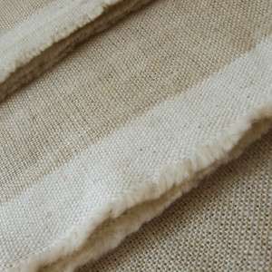 ECO HEAVY LINEN FABRIC NATURAL UNBLEACHED ORGANIC FLAX  