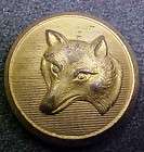 ANTIQUE FOX ON LINED BACKGROUND 7/8 BRASS BUTTON MARKED SUPERIOR 