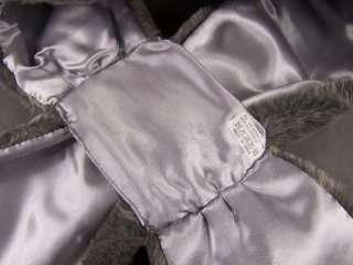 Grey Gray faux fur scarf neck wrap warmer muffler collar pull through 