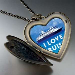Love Cruises Large Photo Locket Pendant Necklace