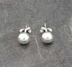 NEW Sterling Silver 6mm Round Ball Post Earrings !  