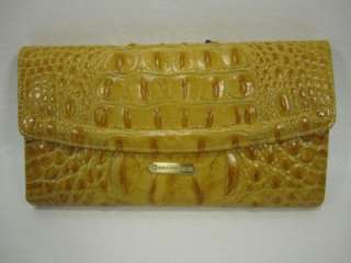 NWT BRAHMIN Chamois Croc Embossed Leather SOFT CHECKBOOK WALLET CLUTCH 