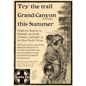  1910 Ad Santa Fe Railway Grand Canyon Arizona L. Newman 