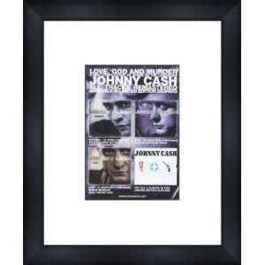  JOHNNY CASH Love God and Murder   Custom Framed Original 