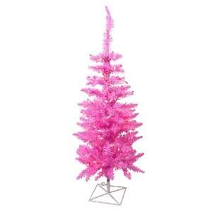  3 Pre Lit Pink Ashley Spruce Artificial Christmas Tree 