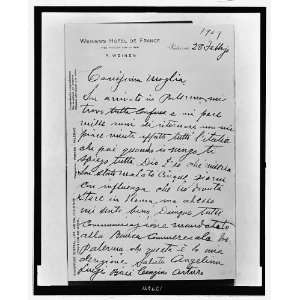  Last letter, Lt Joseph Petrosino,wife,Palermo,1909