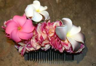 NEW FLOWER HAIR COMB HULA HAWAI`I TROPICAL COSTUME  