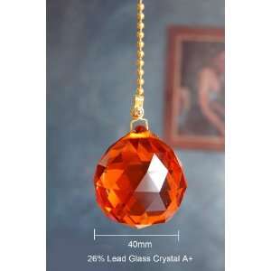 2 of 26% Lead Glass Mahogany Crystal Ceiling Fan Pull 40mm 