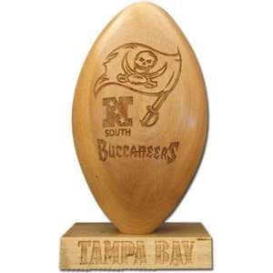 Tampa Bay Buccaneers Mini Laser Engraved Logo Wood Football:  
