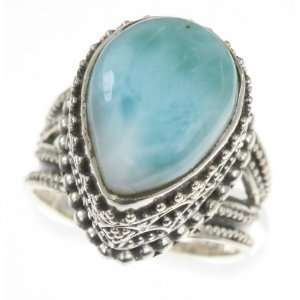  925 Sterling Silver LARIMAR Ring, Size 7, 9.9g Jewelry