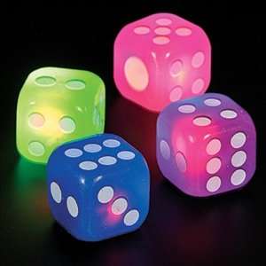  Big Rubber Flashing Dice Toys & Games