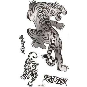  King Horse Waterproof tattoo sticker black animal tiger 
