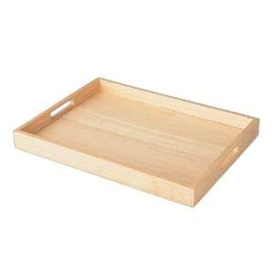  Rectangular Wood Serving Tray with Handles Kitchen 