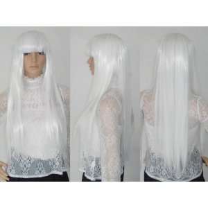  Lady Gaga Long Straight Party Wig, White Long Wig 