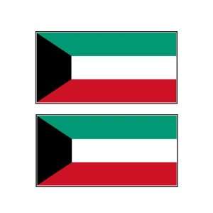  2 Kuwait Kuwaiti Flag Stickers Decal Bumper Window Laptop 