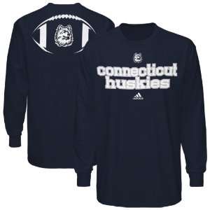   UConn) Backfield Long Sleeve T Shirt   Navy Blue (Small) Sports