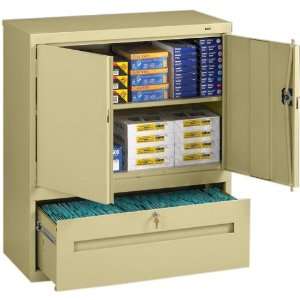  Tennsco Two Shelf Storage Cabinet with File Drawer Office 